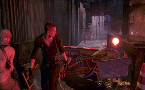 Po zniszczeniu helikoptera idź cały czas prosto, przeskakując blokujące drogę barierki - Rozdział IV | Emblematy - Jake | Resident Evil 6 - Resident Evil 6 - poradnik do gry