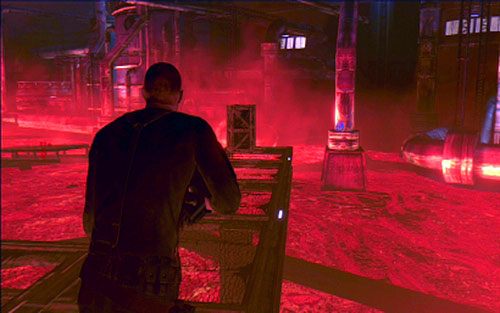 Gdy podczas walki z Ustankiem w pomieszczeniu z lawą, uda ci się zepchnąć ciężką skrzynię, odwróć się i skręć w lewo - Rozdział V | Emblematy - Jake | Resident Evil 6 - Resident Evil 6 - poradnik do gry