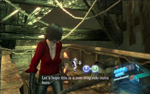 Na dole mężczyzna do ciebie dołączy i razem udacie się w szaloną jazdę wagonikiem - 2 - Walka z Deborah | Kampania Ady Wong | Solucja Resident Evil 6 - Resident Evil 6 - poradnik do gry