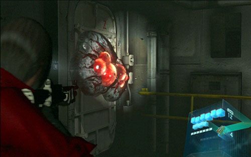 Za pierwszymi drzwiami czekają na ciebie kolejne, tylko tym razem obrośnięte czerwonymi naroślami - 4 - Ucieczka przed mutantem | Kampania Ady Wong | Solucja Resident Evil 6 - Resident Evil 6 - poradnik do gry