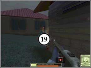 Idź do muru zielonego muru z jakimś karabinem - z bramy naprzeciwko z prawej po kolei zaczną wybiegać strażnicy - Vergara | Soldier of Fortune 2 Double Helix - Soldier of Fortune 2: Double Helix - poradnik do gry