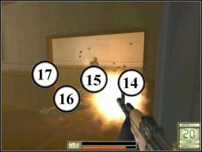 Potem wyjdź na korytarz, w lewo, ukryj się za rogiem, wychyl i zabij kolejnych trzech przeciwników w środku (18) (19) (20) - Vergara | Soldier of Fortune 2 Double Helix - Soldier of Fortune 2: Double Helix - poradnik do gry