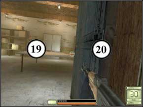 Otwórz drzwi naprzeciwko po prawej, zabij strażnika w pokoju naprzeciwko (21), potem drugiego po prawej (22) - Vergara | Soldier of Fortune 2 Double Helix - Soldier of Fortune 2: Double Helix - poradnik do gry