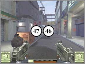 Idź uliczką, wychyl się zza rogu i zabij dwóch strażników (1) (2) - Hongkong | Soldier of Fortune 2 Double Helix - Soldier of Fortune 2: Double Helix - poradnik do gry