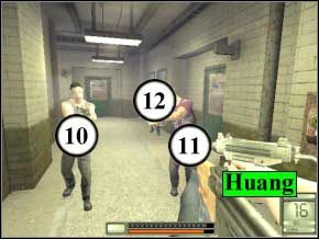 Tuż za szybą po lewej będzie strażnik (13), dalej w pokoju - następny (14) - zabij go z daleka - Hongkong | Soldier of Fortune 2 Double Helix - Soldier of Fortune 2: Double Helix - poradnik do gry