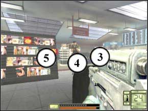 Po chwili pojawi się para terrorystów, zabij ich (6) (7) i posuń się trochę dalej - tym razem wybiegnie cała czwórka, najlepsze na nich lekarstwo to ołowiana kulka (8) (9) (10) (11) - Switzerland | Soldier of Fortune 2 Double Helix - Soldier of Fortune 2: Double Helix - poradnik do gry