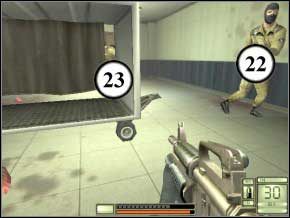 Wychyl się, zabij terrorystę stojącego w kącie (24), a następnie trzech nowych, którzy do ciebie przybiegną (25) (26) (27) - Switzerland | Soldier of Fortune 2 Double Helix - Soldier of Fortune 2: Double Helix - poradnik do gry