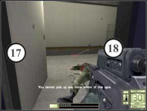 Musisz dostać się do windy na końcu korytarza - idź tam tyłem, zabijając strażników, którzy będą do ciebie przybiegać (19) (20) (21) (22) - Texas | Soldier of Fortune 2 Double Helix - Soldier of Fortune 2: Double Helix - poradnik do gry