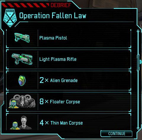 Nasza zdobycz po wykonaniu misji. Niedługo będzie można dozbroić komandosów. - Globus - rodzaje misji | Baza w XCOM Enemy Unknown - XCOM: Enemy Unknown - poradnik do gry