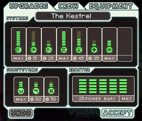 Wszystkie podzespoły którymi możesz zarządzać dzielą się w sumie na dwie grupy - systemy, których wydajność uzależniona jest od przydziału energii z reaktora statku oraz podsystemy, czyli urządzenia które nie potrzebują dodatkowego zasilania i mają raczej subtelniejszą, bardziej pomocniczą rolę - Systemy | FTL Faster Than Light - FTL: Faster Than Light - poradnik do gry