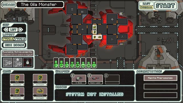 załoga: 3x mantis, engi - Mantis Cruiser (A) - The Gila Monster | Statki | FTL Faster Than Light - FTL: Faster Than Light - poradnik do gry