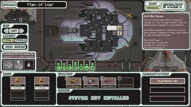 załoga: 2x slug - Slug Cruiser (A) - Man of War | Statki | FTL Faster Than Light - FTL: Faster Than Light - poradnik do gry