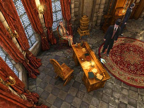 Podnieś leżącą przed biurkiem zbitą fiolkę - Zbadaj wszystkie istotne ślady i poszlaki | Zbrodnia w diecezji Knighstbridge - Testament Sherlocka Holmesa - poradnik do gry