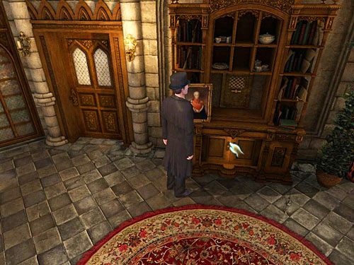 Podejdź do kredensu usytuowanego na lewo od biurka - Zbadaj wszystkie istotne ślady i poszlaki | Zbrodnia w diecezji Knighstbridge - Testament Sherlocka Holmesa - poradnik do gry