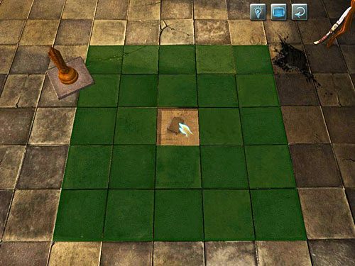 Przy pomocy scyzoryka (uaktywnij go w ekwipunku) wydłub środkową płytkę z posadzki - Odkryj sekret księdza | Zbrodnia w diecezji Knighstbridge - Testament Sherlocka Holmesa - poradnik do gry