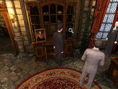 w kredensie, na drugiej od dołu półce z książkami, po prawej (3 sztuki) - Otwórz tajemniczą skrzynkę | Zbrodnia w diecezji Knighstbridge - Testament Sherlocka Holmesa - poradnik do gry