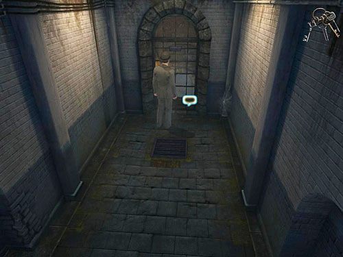 Podaj strażnikowi klucze przez kratę (przy uaktywnionych w ekwipunku kluczach kliknij dymek w dole kraty) - Uruchom alarm | Ucieczka z więzienia Westgate - Testament Sherlocka Holmesa - poradnik do gry