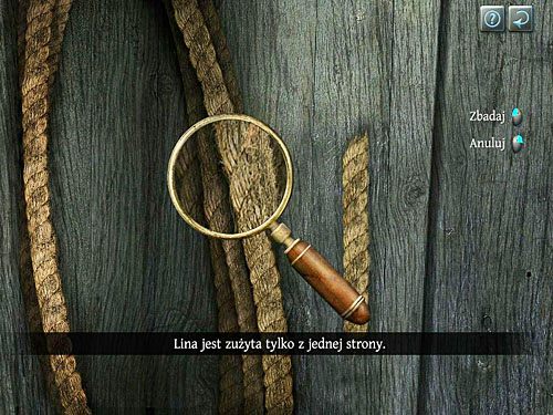 Korzystając z lupy, dokonaj porównania liny z cmentarza z fragmentem zabranym z ciała biskupa - Zweryfikuj zebrane dowody na cmentarzu | Jatka w Whitechapel - Testament Sherlocka Holmesa - poradnik do gry
