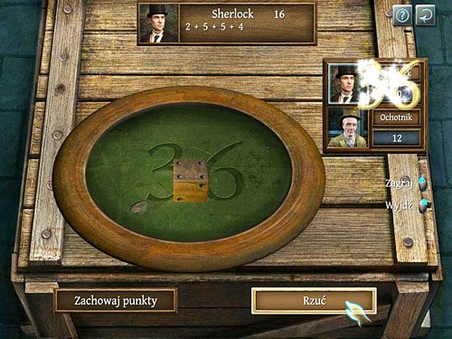 Zasady gry są następujące: wygrywa ten, kto pierwszy zdobędzie 36 oczek - Zdobądź więcej informacji o mordercach biskupa | Jatka w Whitechapel - Testament Sherlocka Holmesa - poradnik do gry