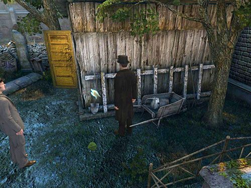 Potrzebujesz jeszcze łopaty, którą znajdziesz opartą o prawą ścianę szopy (w drugiej części cmentarza) - Odkryj, co bandyci schowali na cmentarzu | Jatka w Whitechapel - Testament Sherlocka Holmesa - poradnik do gry