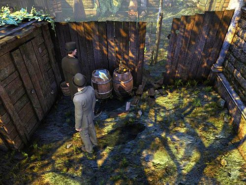 Na stojącej przy płocie beczce leży gazeta The Strand (weź ją) sprzed czterech dni, co oznacza, że Henry był z tego miejsca obserwowany - Odnajdź skradzione pranie | Kradzież w Kensington Garden - Testament Sherlocka Holmesa - poradnik do gry