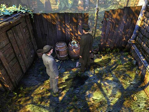 Zauważ też na drugiej beczce resztki skromnego posiłku - Odnajdź skradzione pranie | Kradzież w Kensington Garden - Testament Sherlocka Holmesa - poradnik do gry