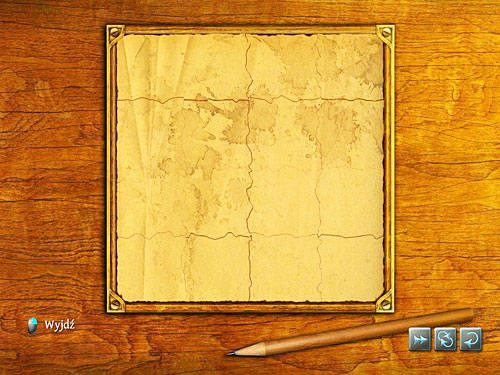 Zagadka ma 4 rozwiązania (z racji tego, że kartka jest kwadratem) i jest to zadanie losowe, nie można zatem podać jednego przepisu, które fragmenty gdzie powinny się znaleźć, ponieważ za każdym razem strzępki po prawej są ułożone inaczej - Rozejrzyj się w pokoju siostrzeńca biskupa | Kradzież w Kensington Garden - Testament Sherlocka Holmesa - poradnik do gry