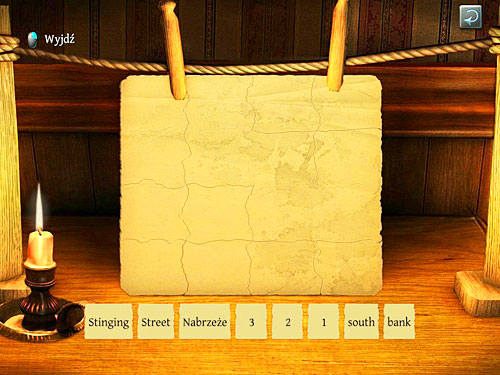 Pod kartką wyświetlą się wyłapane fragmenty, które ustaw we właściwym szyku (jeśli jest taka potrzeba) - Rozejrzyj się w pokoju siostrzeńca biskupa | Kradzież w Kensington Garden - Testament Sherlocka Holmesa - poradnik do gry