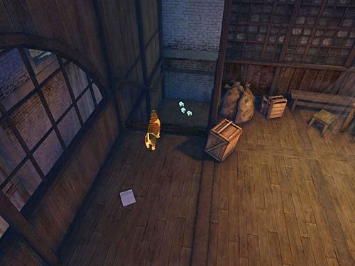 Schodami w głębi po lewej zejdź na sam dół - Dostań się do budynku i opuść go drugim wyjściem | Wypadek w doku przy Stinging Street - Testament Sherlocka Holmesa - poradnik do gry