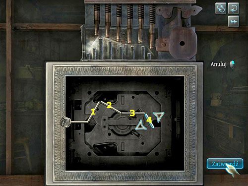 Pojawi się plansza zagadki, w której trzeba odpowiednio wygiąć szpilkę, zgodnie z pokazanym u góry wzorem - Dostań się do domu sędziego | Eksplozja w posiadłości sędziego Becketta - Testament Sherlocka Holmesa - poradnik do gry