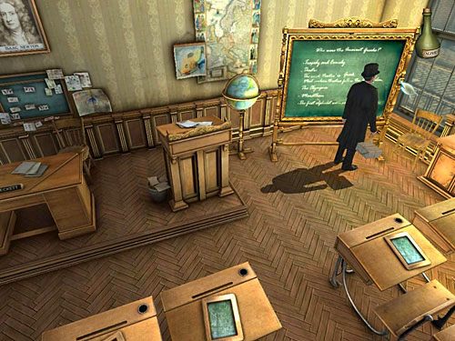 Oczywiście nasmaruj nią oba zawiasy (z lewej i prawej strony tablicy), po czym obróć tablicę (kliknij ją) - Odkryj, co zapisano po drugiej stronie tablicy | Eksplozja w posiadłości sędziego Becketta - Testament Sherlocka Holmesa - poradnik do gry