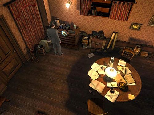 Natomiast z komody przy drzwiach zabierz bibułę - Otwórz walizkę | Kryjówka w Whitechapel - Testament Sherlocka Holmesa - poradnik do gry