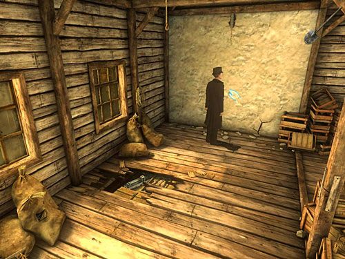 Wykorzystaj też łopatę do zrobienia dziury w pustej ścianie - Rozwal fałszywą ścianę (1); Znajdź brakującą zębatkę | Pożar w młynie - Testament Sherlocka Holmesa - poradnik do gry