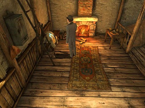 Sypiąca się przez szpary w suficie na ozdobną skrzynię mąka podda Watsonowi pewną myśl - Rozwal fałszywą ścianę (1); Znajdź brakującą zębatkę | Pożar w młynie - Testament Sherlocka Holmesa - poradnik do gry