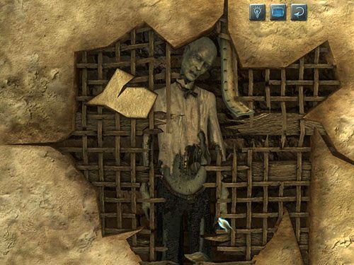 Dopiero wówczas uda się uruchomić mechanizm kamienia młyńskiego i wydrzeć kawał fałszywej ściany - Rozwal fałszywą ścianę (2) | Pożar w młynie - Testament Sherlocka Holmesa - poradnik do gry