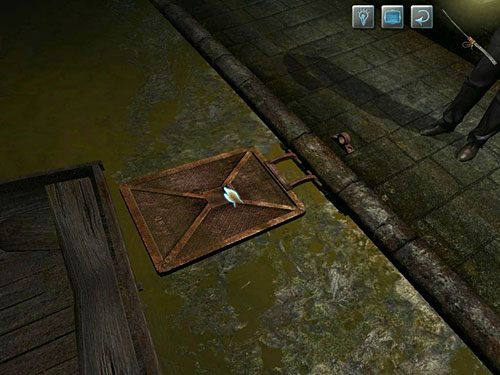 W tym celu połącz metalowy pręt ze szczeblem drabiny za pomocą drutu - Dostań się na drugą stronę kanału | Spotkanie w kanałach - Testament Sherlocka Holmesa - poradnik do gry