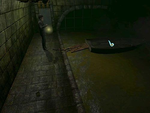 Wejdź na łódkę i przedostań się po niej na drugą stronę kanału - Dostań się na drugą stronę kanału | Spotkanie w kanałach - Testament Sherlocka Holmesa - poradnik do gry