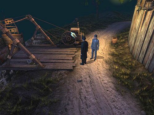 Skieruj się zatem w lewo (stojąc twarzą do płotu okalającego lunapark), aż dotrzesz do czegoś w rodzaju kolejki linowej (tramwaj) - Uruchom kolejkę linową | Finał w opuszczonym lunaparku - Testament Sherlocka Holmesa - poradnik do gry