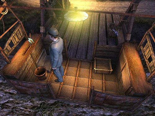 Jako Watson pociągnij za wajchę z lewej strony wagonika (stojąc twarzą do pomostu) - Uruchom kolejkę linową | Finał w opuszczonym lunaparku - Testament Sherlocka Holmesa - poradnik do gry