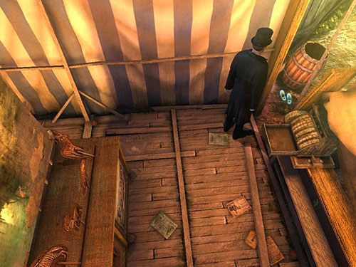 Ze strzelnicy wyjdź przejściem obok kasy - Pozbądź się pierwszego strażnika | Finał w opuszczonym lunaparku - Testament Sherlocka Holmesa - poradnik do gry