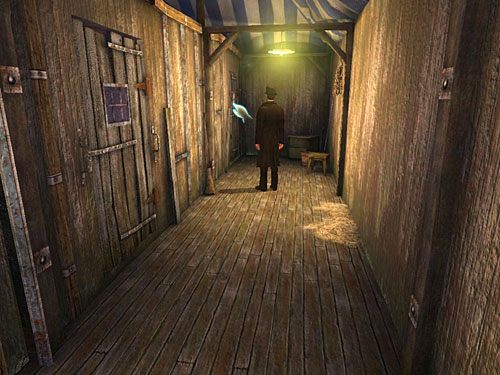 Wejdź do klatki na samym końcu korytarza (po przeciwnej stronie niż apteczka na ścianie) - Pozbądź się pierwszego strażnika | Finał w opuszczonym lunaparku - Testament Sherlocka Holmesa - poradnik do gry