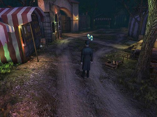 Wędruj dalej w stronę wielkich drewnianych wrót po lewej - Unieszkodliw drugiego strażnika | Finał w opuszczonym lunaparku - Testament Sherlocka Holmesa - poradnik do gry