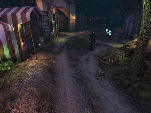 Droga wolna - wędruj zatem dalej główną drogą w stronę wielkich wrót (w lewo, stojąc twarzą do namiotu, a potem cały czas prosto), aż w pobliżu karuzeli do Holmesa dołączy Watson - Unieszkodliw drugiego strażnika | Finał w opuszczonym lunaparku - Testament Sherlocka Holmesa - poradnik do gry