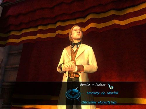 Niezależnie, czy detektywi nazwą Moriartyego zdrajcą, czy też udadzą jego sojuszników, konwersacja skończy się w ten sam sposób: książę, trzymając na muszce Watsona, zażąda, by Holmes sprowadził profesora - Wyeliminuj księcia Woodvillea | Finał w opuszczonym lunaparku - Testament Sherlocka Holmesa - poradnik do gry