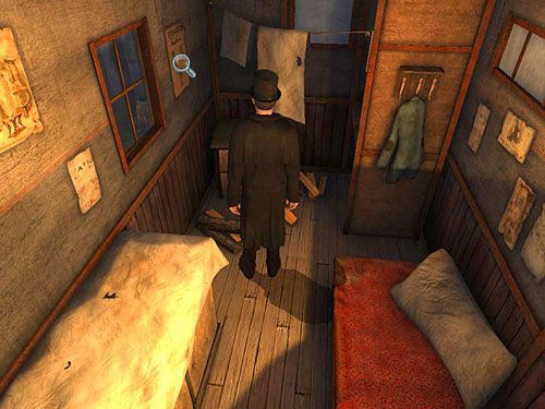 Na ścianie, na prawo od okna, dostrzeż list gończy za trzema braćmi - Wywab anarchistów z przyczepy | Finał w opuszczonym lunaparku - Testament Sherlocka Holmesa - poradnik do gry