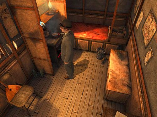 Zauważ, że na gwoździu, na którym wisiała ścierka, wisi też klucz - Dostań się do warsztatu anarchistów | Finał w opuszczonym lunaparku - Testament Sherlocka Holmesa - poradnik do gry