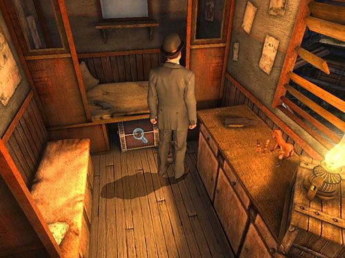 Natomiast w głębi pomieszczenia, pod łóżkiem, dostrzeż zamknięty na kłódkę kufer na zabawki - Dostań się do warsztatu anarchistów | Finał w opuszczonym lunaparku - Testament Sherlocka Holmesa - poradnik do gry