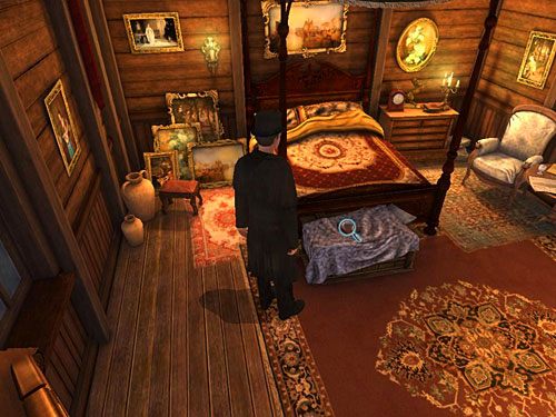 Natomiast Holmes, wszedłszy przez okno do Nawiedzonego Domu, stwierdza, że najprawdopodobniej dostał się do sypialni Moriartyego - Otwórz gablotę z bronią | Finał w opuszczonym lunaparku - Testament Sherlocka Holmesa - poradnik do gry