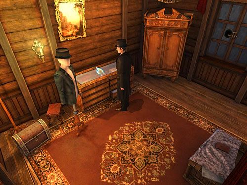 Przyjrzyj się oszklonej gablocie obok szafy - Otwórz gablotę z bronią | Finał w opuszczonym lunaparku - Testament Sherlocka Holmesa - poradnik do gry