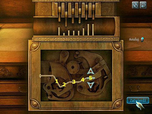 Pojawi się plansza zagadki, w której trzeba wygiąć szpilkę tak, by stworzyć wytrych - Otwórz gablotę z bronią | Finał w opuszczonym lunaparku - Testament Sherlocka Holmesa - poradnik do gry